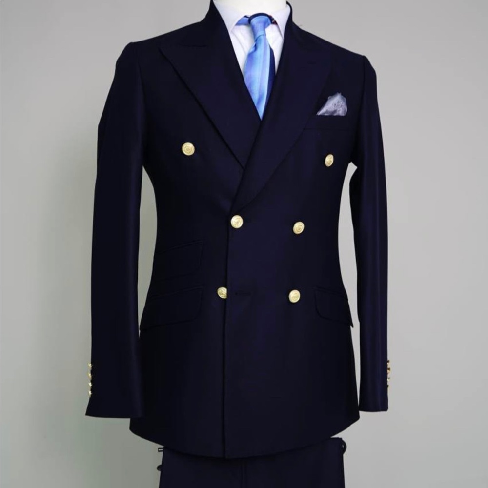 Mens 2 peace double breasted suit